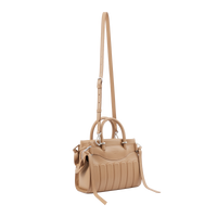 Sac carryall zippé Rodéo S en cuir lisse - Granit