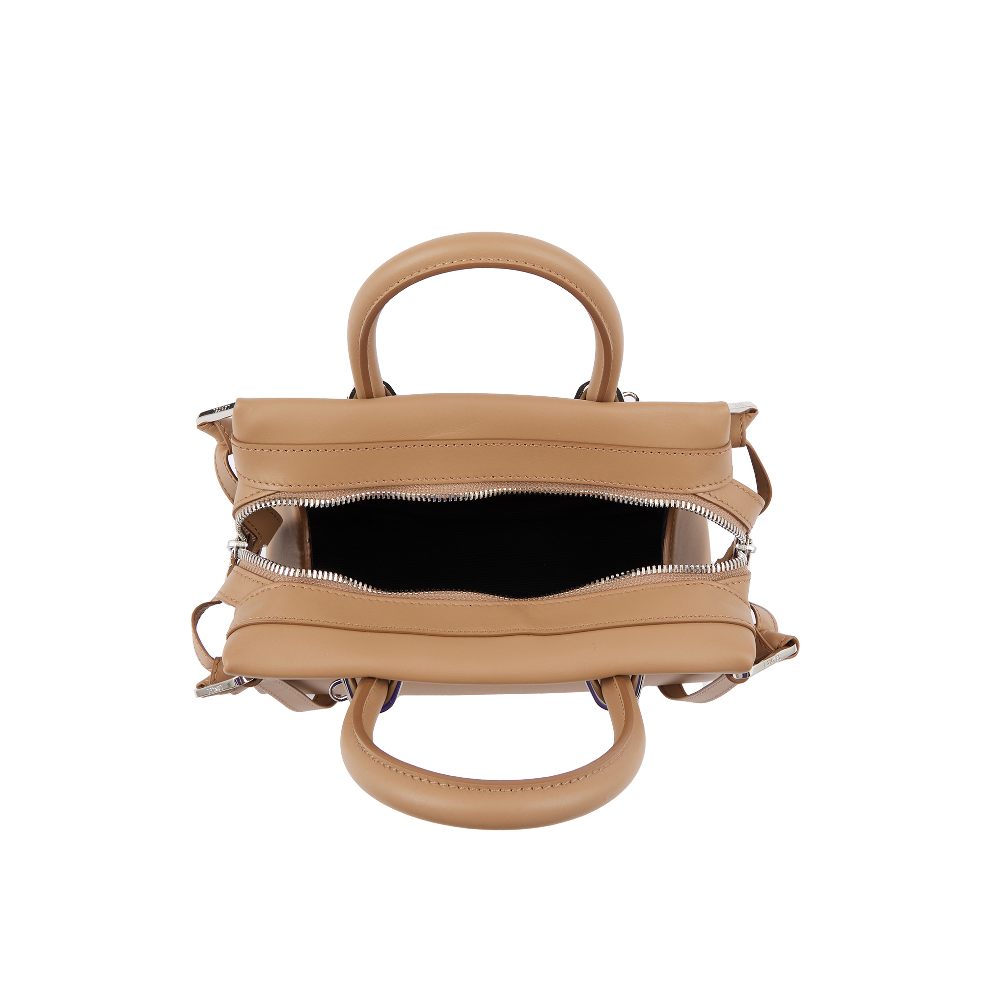 Sac carryall zippé Rodéo S en cuir lisse - Granit