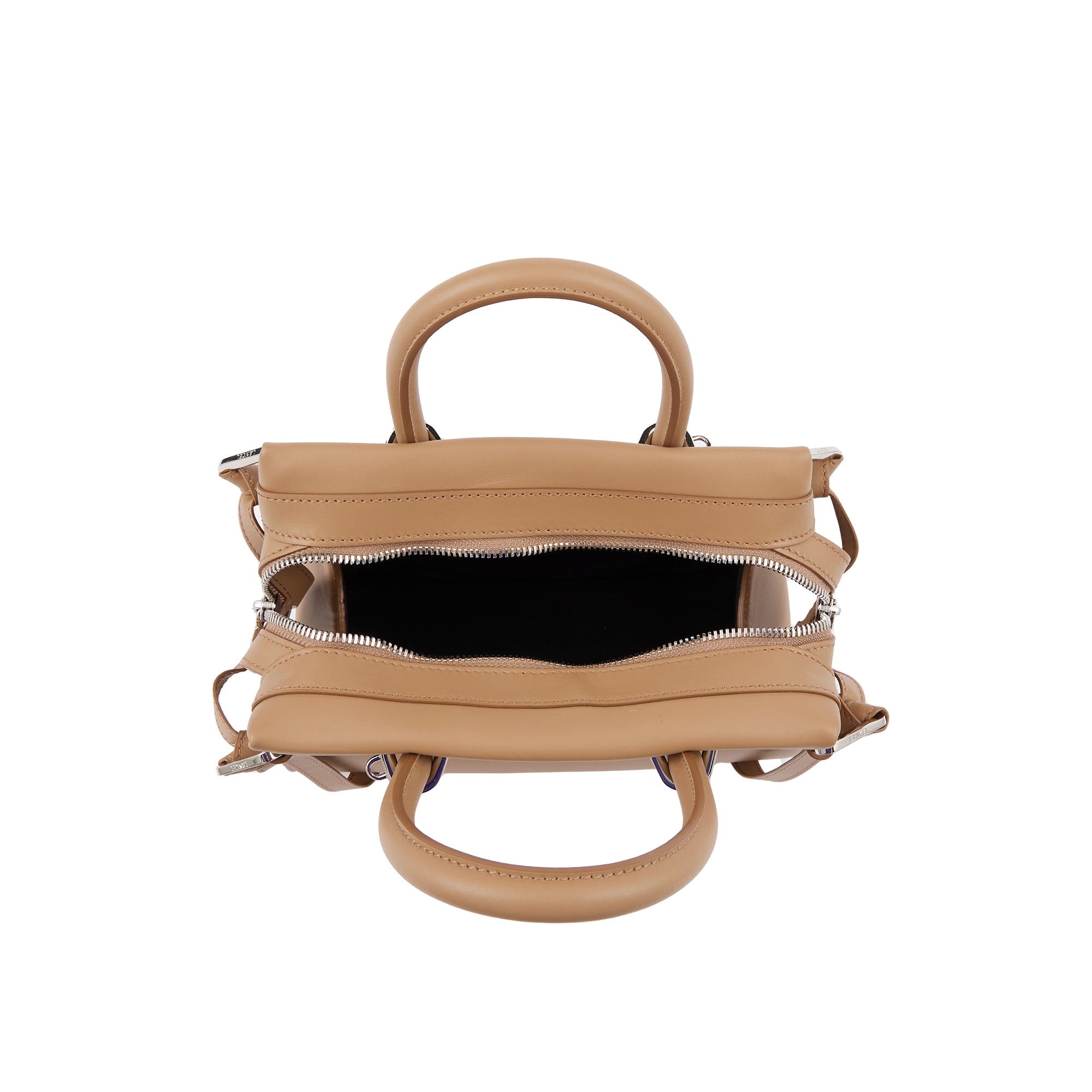 Sac carryall zippé S Rodéo en cuir lisse - Granit