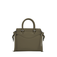 Sac carryall zippé Rodéo S en cuir lisse - Kaki foncéoncé