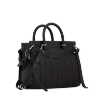 Sac Rodéo carryall à zip en cuir lisse - Noir