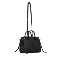 Sac Rodéo carryall à zip en cuir lisse - Noir