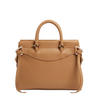 Sac Rodéo carryall à zip en cuir lisse - Granit