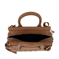 Sac Rodéo carryall à zip en cuir lisse - Granit