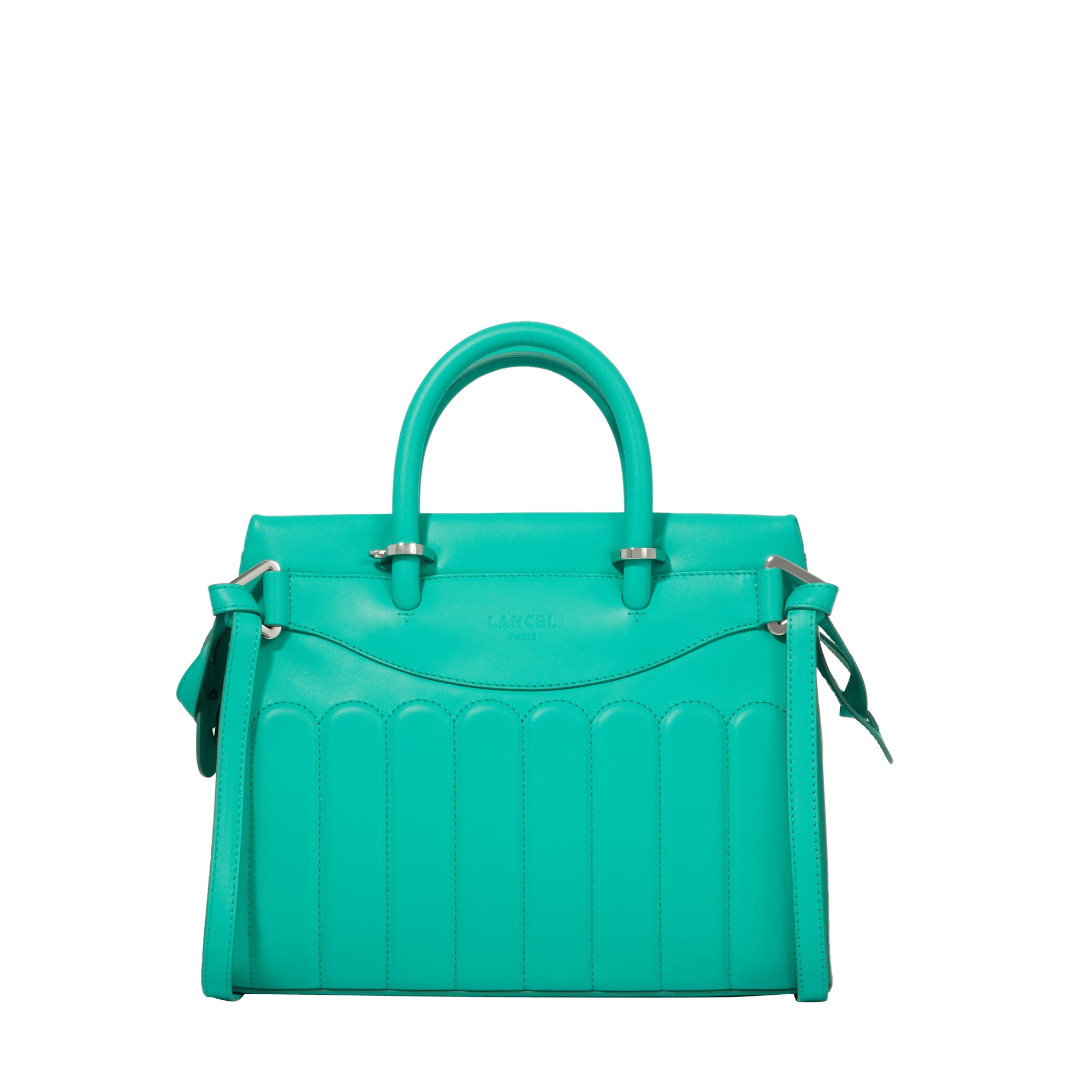 Sac Rodéo carryall à zip en cuir lisse - Émeraude