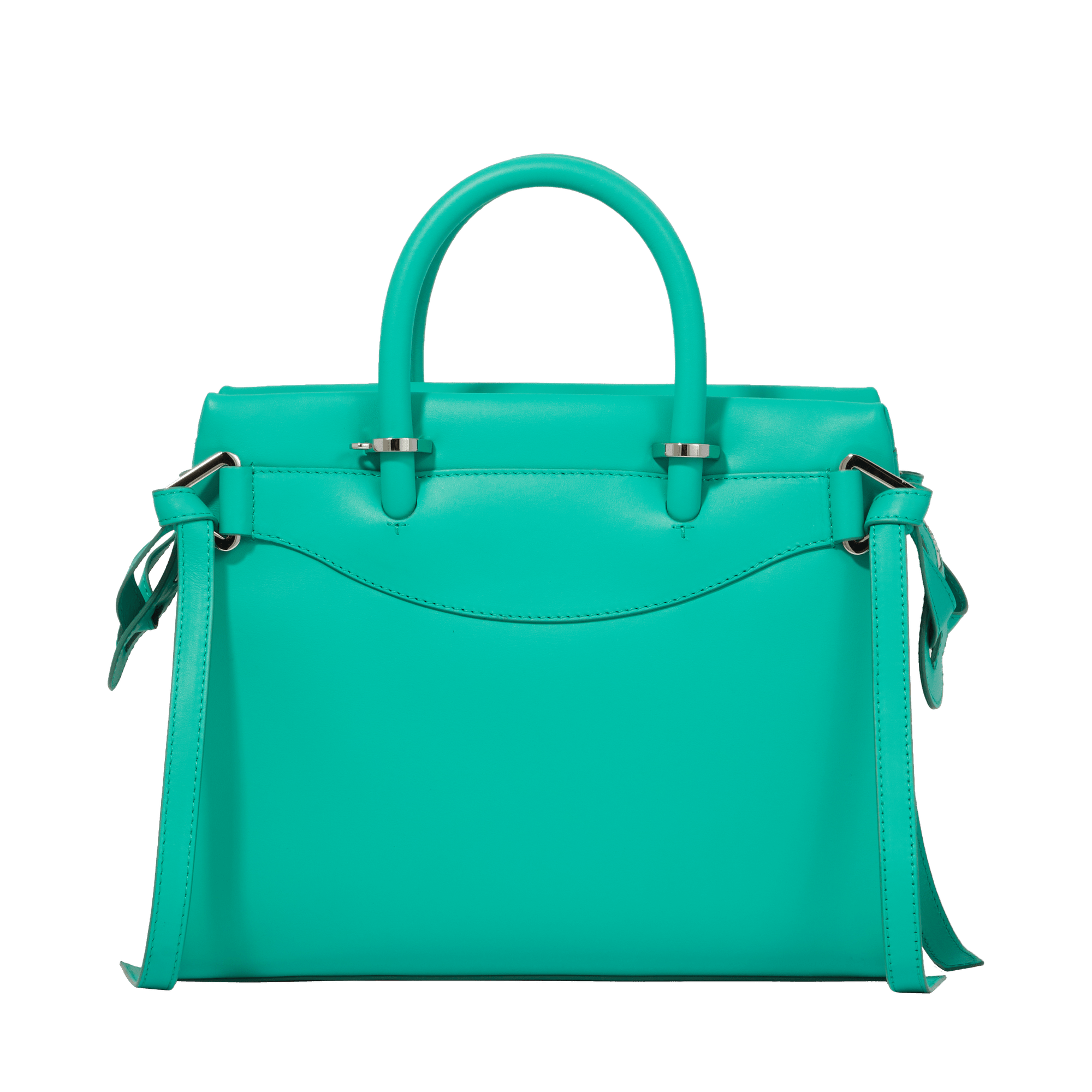 Sac Rodéo carryall à zip en cuir lisse - Émeraude