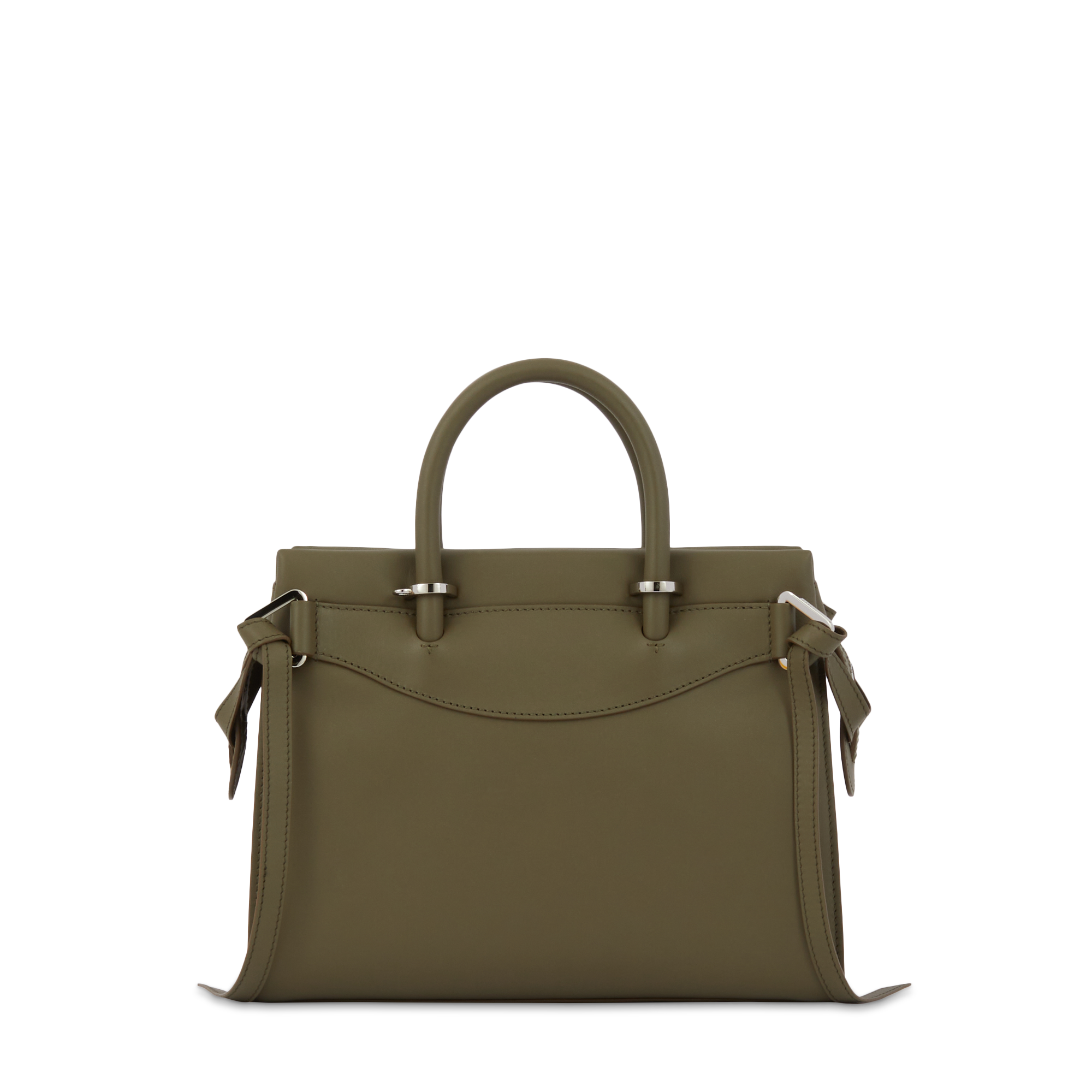 Sac Rodéo carryall à zip en cuir lisse - Kaki foncéoncé