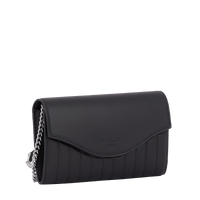 Portefeuille chaîne Rodéo en cuir lisse - Noir
