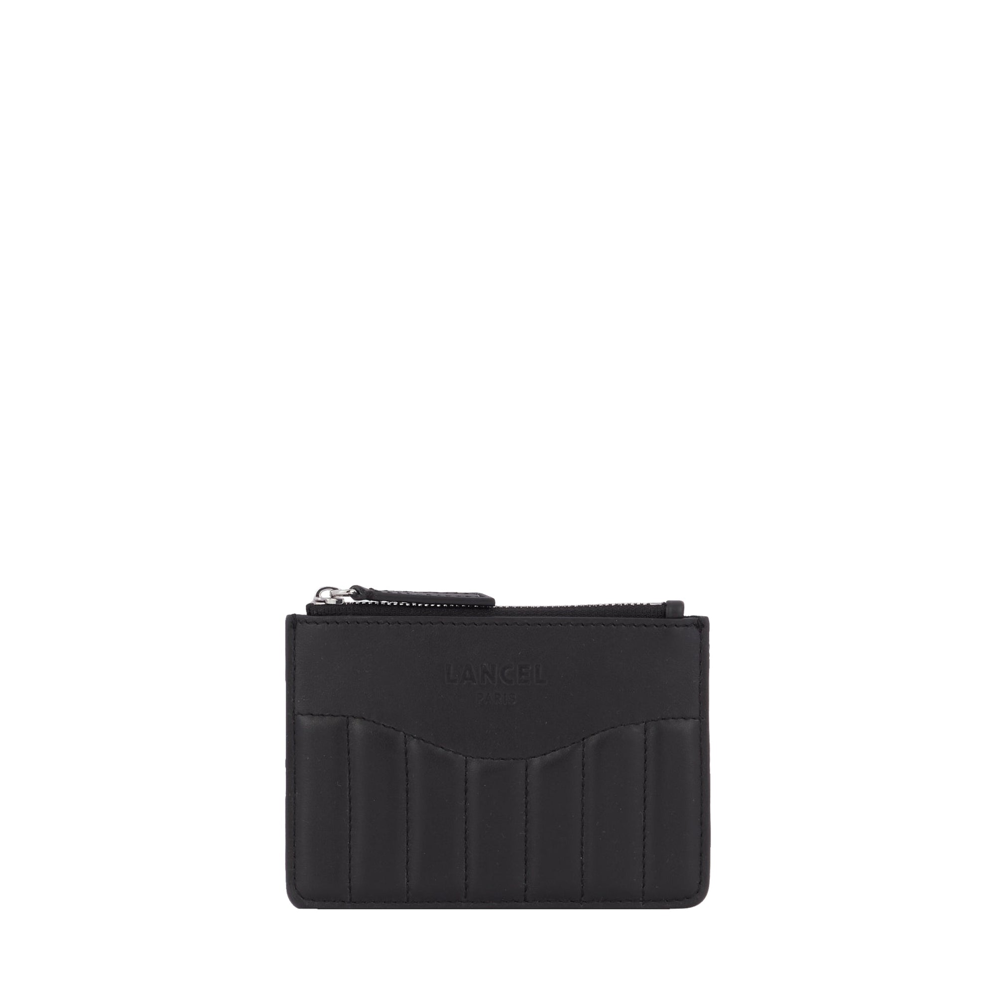 Porte-cartes zippé L Rodeo en cuir - Noir