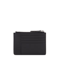 Porte-cartes zippé L Rodeo en cuir - Noir