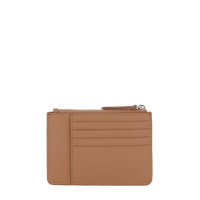 Porte-cartes zippé Rodéo L en cuir lisse - Granit
