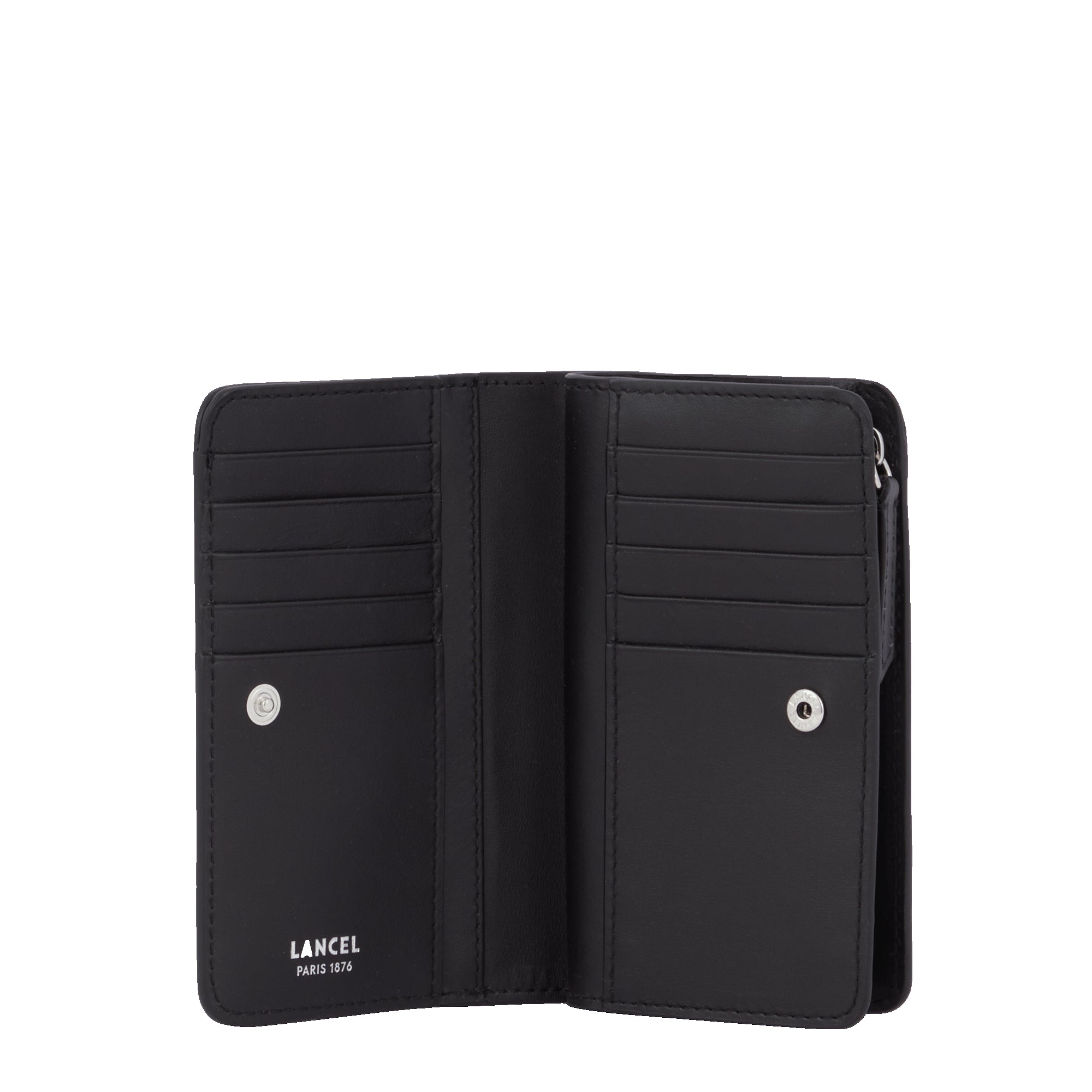 Portefeuille rectangulaire zippé Rodeo en cuir - Noir