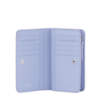 Portefeuille rectangulaire zippé Rodéo en cuir lisse - Lavande