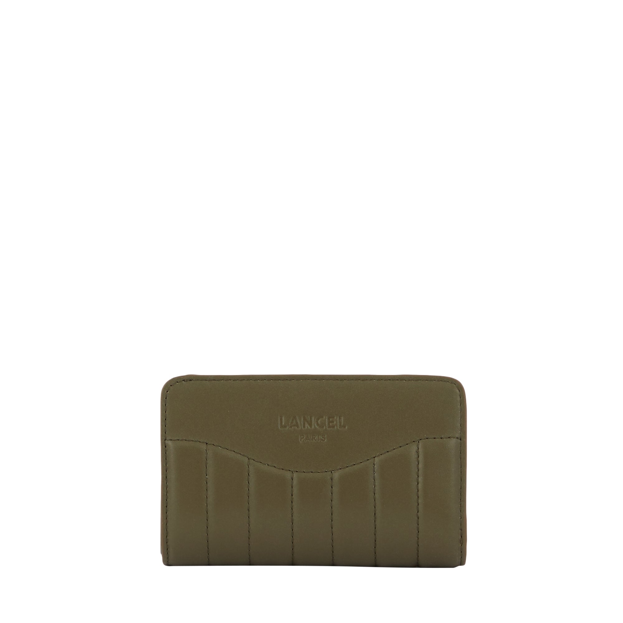 Portefeuille rectangulaire zippé Rodeo en cuir - Kaki foncé