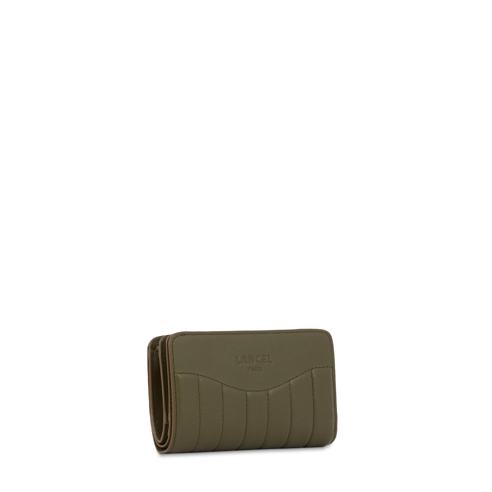Portefeuille rectangulaire zippé Rodeo en cuir - Kaki foncé