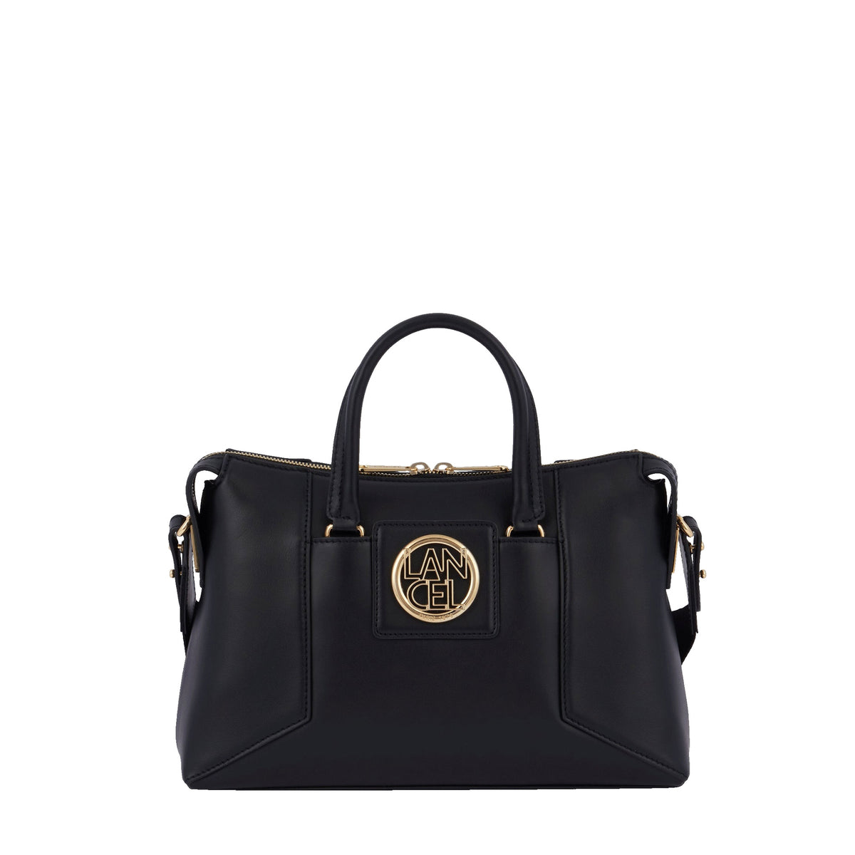 S Roxane zipped leather carryall bag - Black & Gold