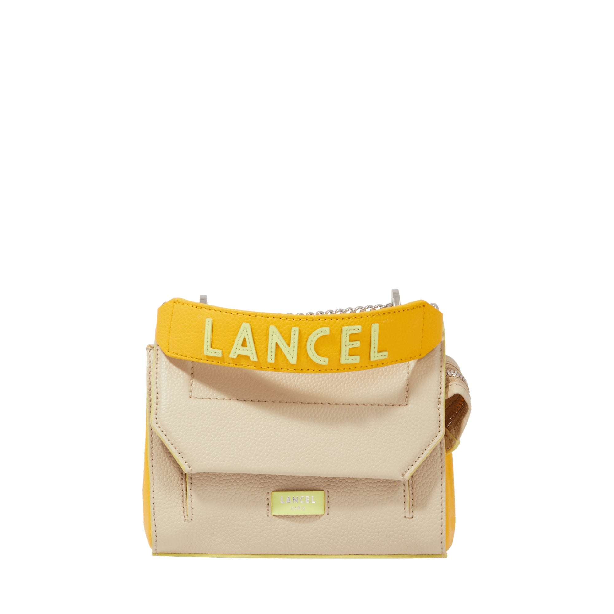 Sac rabat S Ninon en cuir grainé - Multicolore Dune
