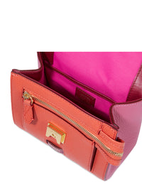 Sac rabat Ninon S en cuir grainé - Multico Cerise