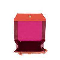 Sac rabat M Ninon en cuir grainé - Multico Cerise