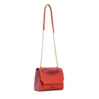 Sac rabat M Ninon en cuir grainé - Multico Cerise