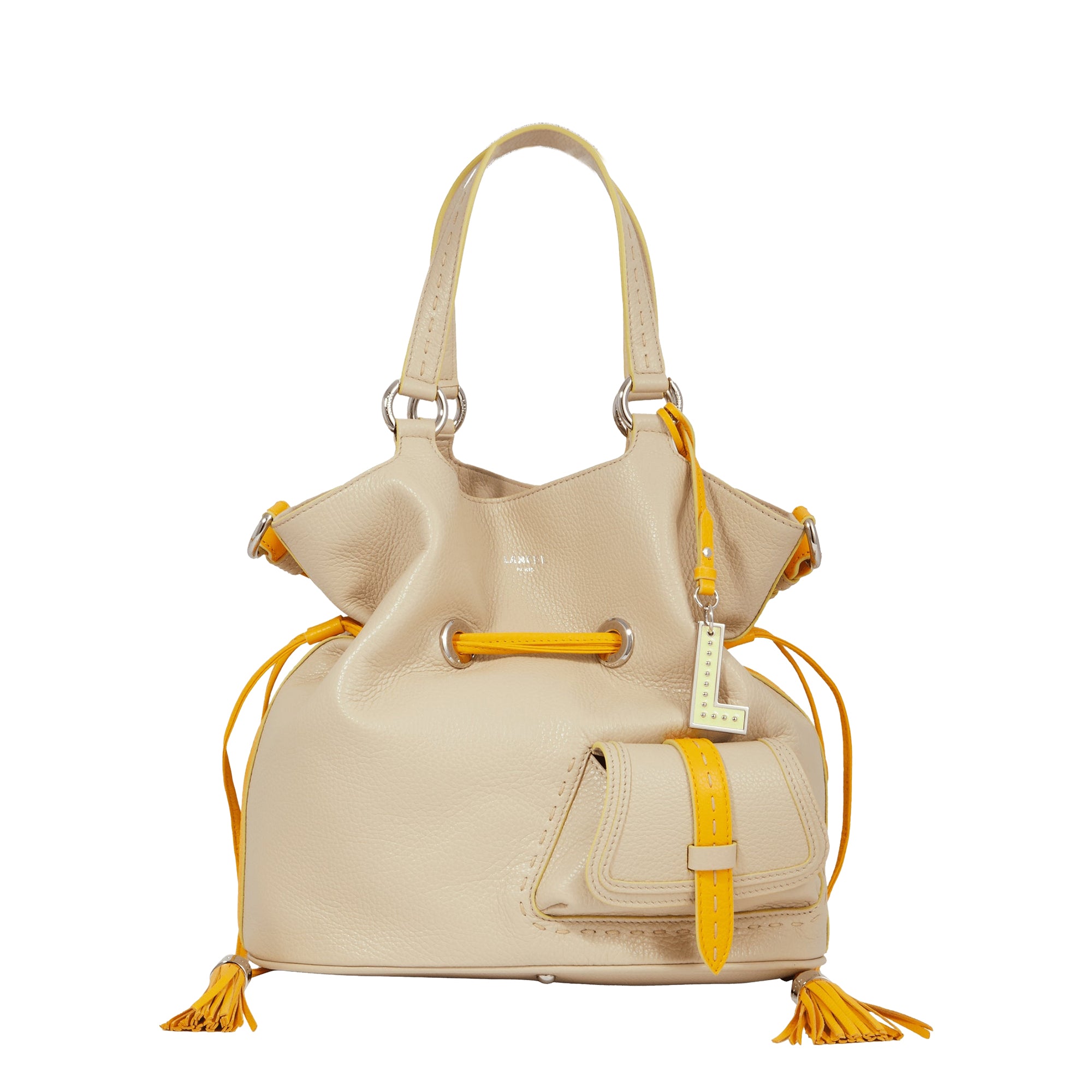 Sac seau M Premier Flirt en cuir grainé - Multicolore Dune