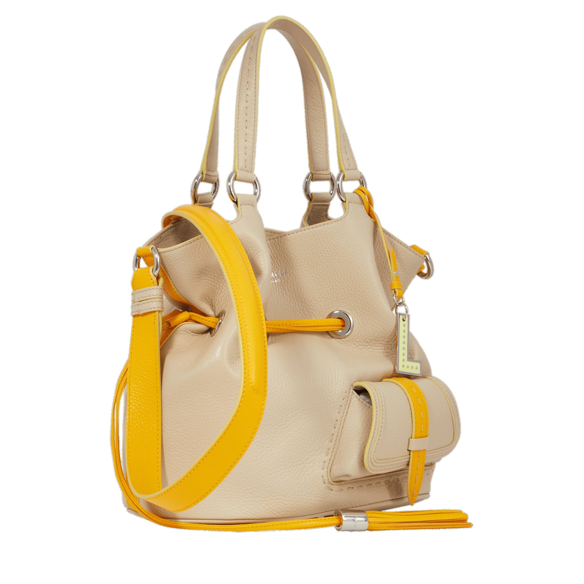 Sac seau M Premier Flirt en cuir grainé - Multicolore Dune