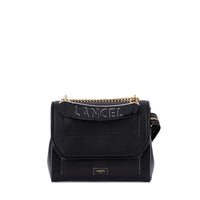 Sac rabat M Ninon en cuir grainé - Noir