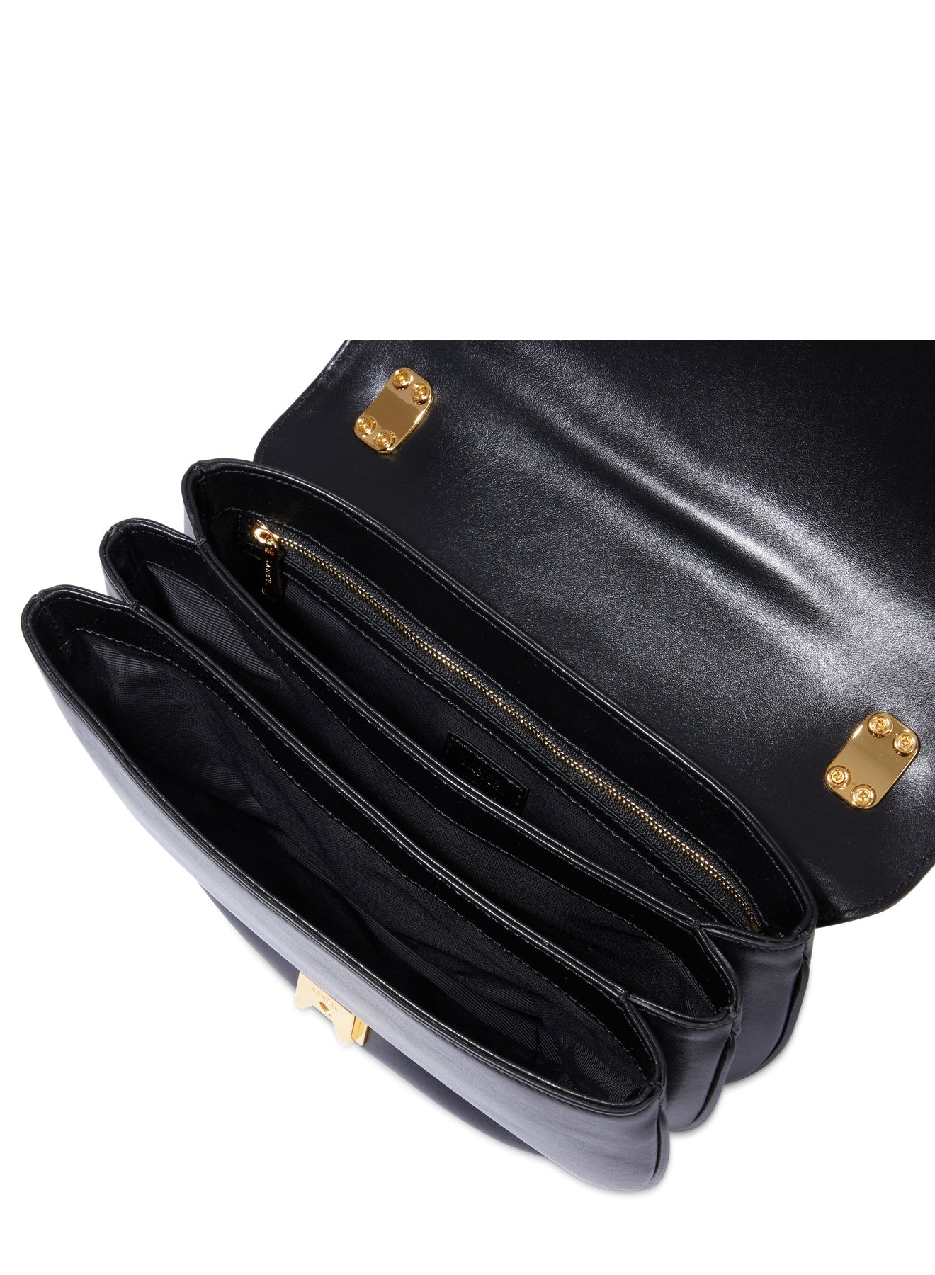 Sac porté croisé Clepsydre M en cuir embossé - Noir