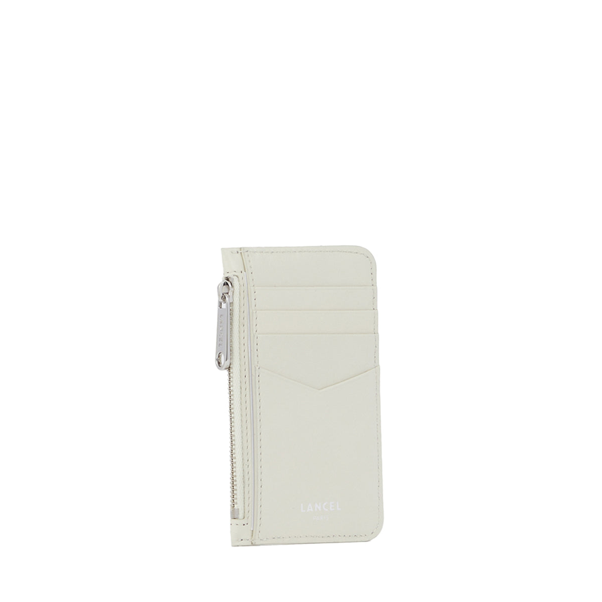 Porte-cartes zippé Midi-Minuit en cuir - Neige