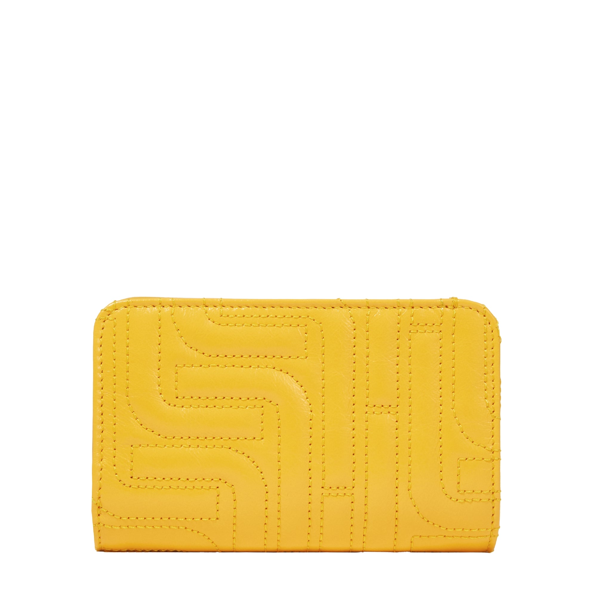 Portefeuille rectangulaire zippé Midi-Minuit en cuir - Mangue