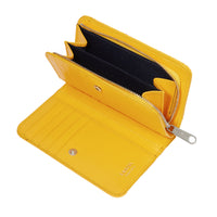 Portefeuille rectangulaire zippé Midi-Minuit en cuir - Mangue