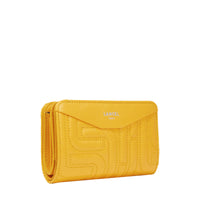 Portefeuille rectangulaire zippé Midi-Minuit en cuir - Mangue