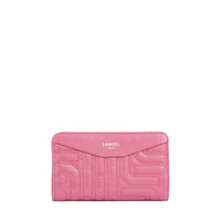 Midi-Minuit compact zipped leather wallet - Cherry