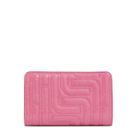 Midi-Minuit compact zipped leather wallet - Cherry