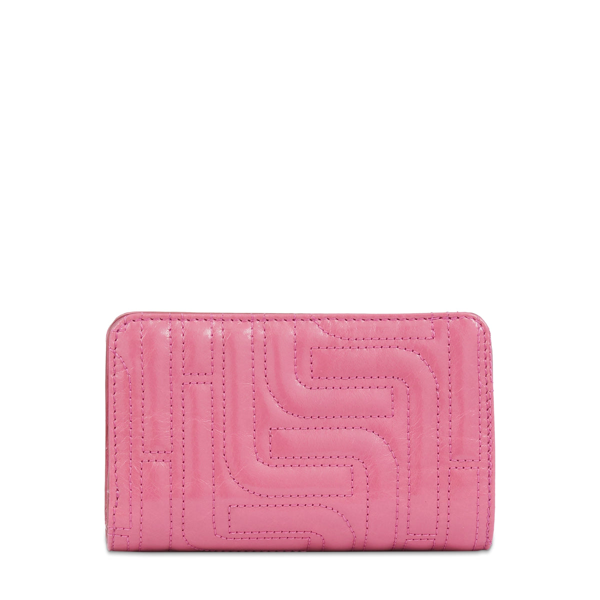 Midi-Minuit compact zipped leather wallet - Cherry