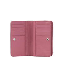 Midi-Minuit compact zipped leather wallet - Cherry