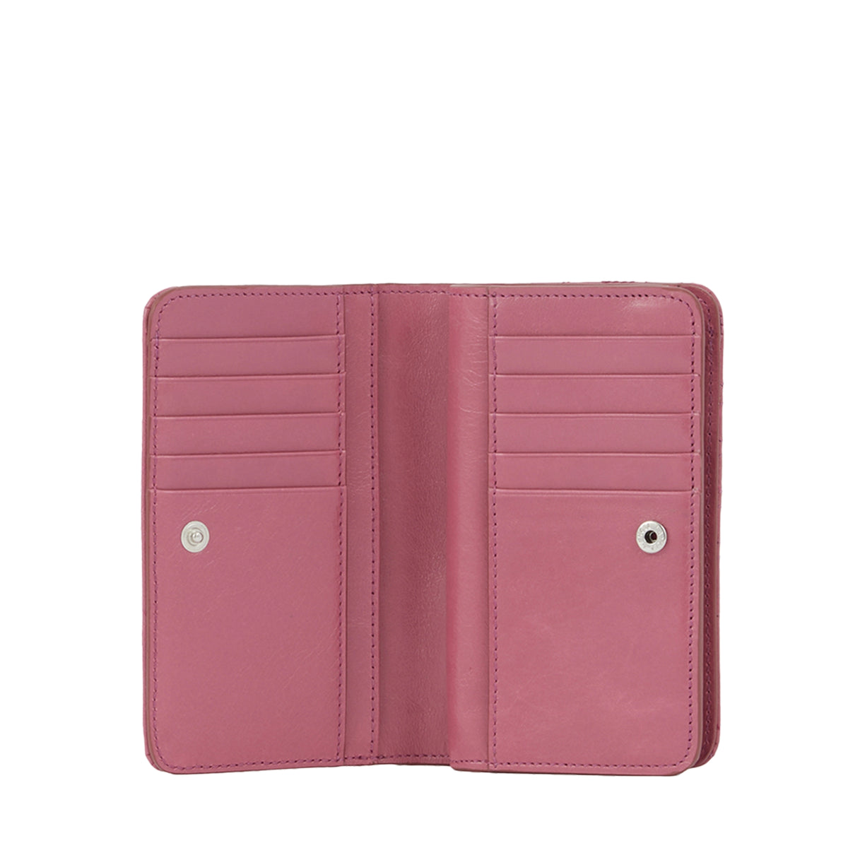 Midi-Minuit compact zipped leather wallet - Cherry