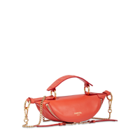 Mini sac porté croisé zippé Origami en cuir lisse - Citrouille