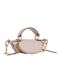Mini sac porté croisé zippé Origami en cuir lisse - Rose Quartz