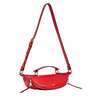 Sac porté croisé zippé S Origami en cuir - Rouge Baiser