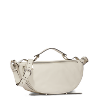 Sac porté croisé zippé Origami M en cuir lisse - Dune