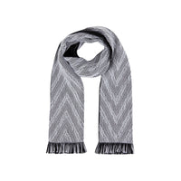 Wool fringed scarf with a ‘Chevron’ pattern - Multicoloured & Black