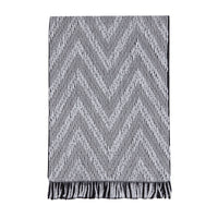 Wool fringed scarf with a ‘Chevron’ pattern - Multicoloured & Black