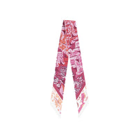 Optical Peony patterned silk headband - Multicoloured Cherry Pink