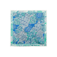 Carré de soie 90 à motifs Pivoine Optical en soie - Multico Émeraude