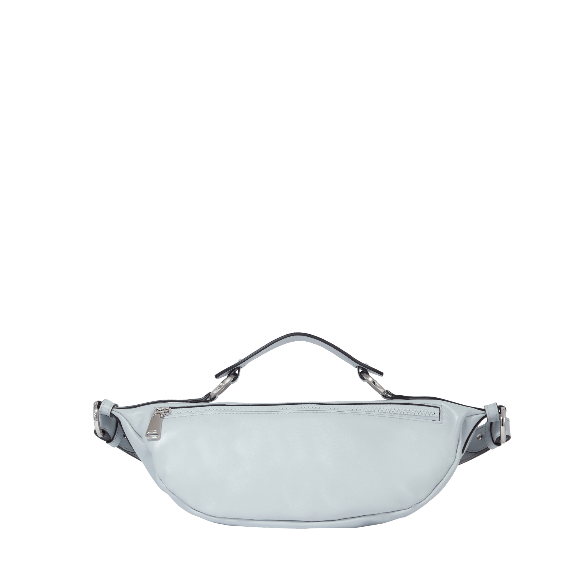 Sac porté croisé zippé Origami S en cuir lisse - Multico Brume