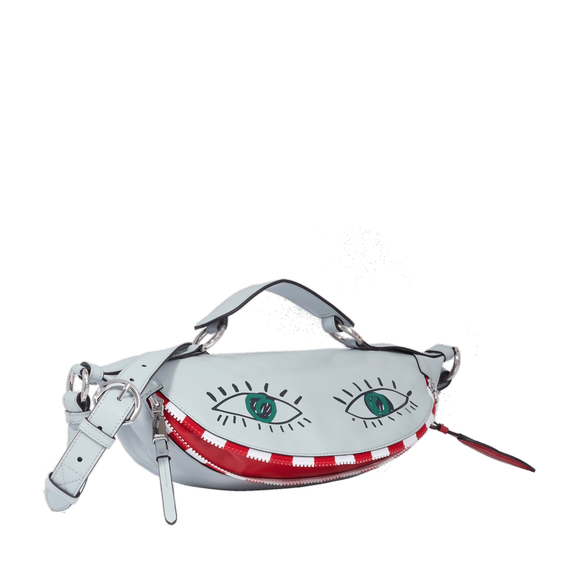 Sac porté croisé zippé S Origami en cuir lisse - Multicolore brume