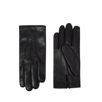 Gants surpiqués en cuir lisse - Noir
