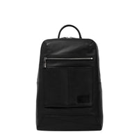 Sac à dos zippé 1 compartiment Neo Nomade en cuir - Noir