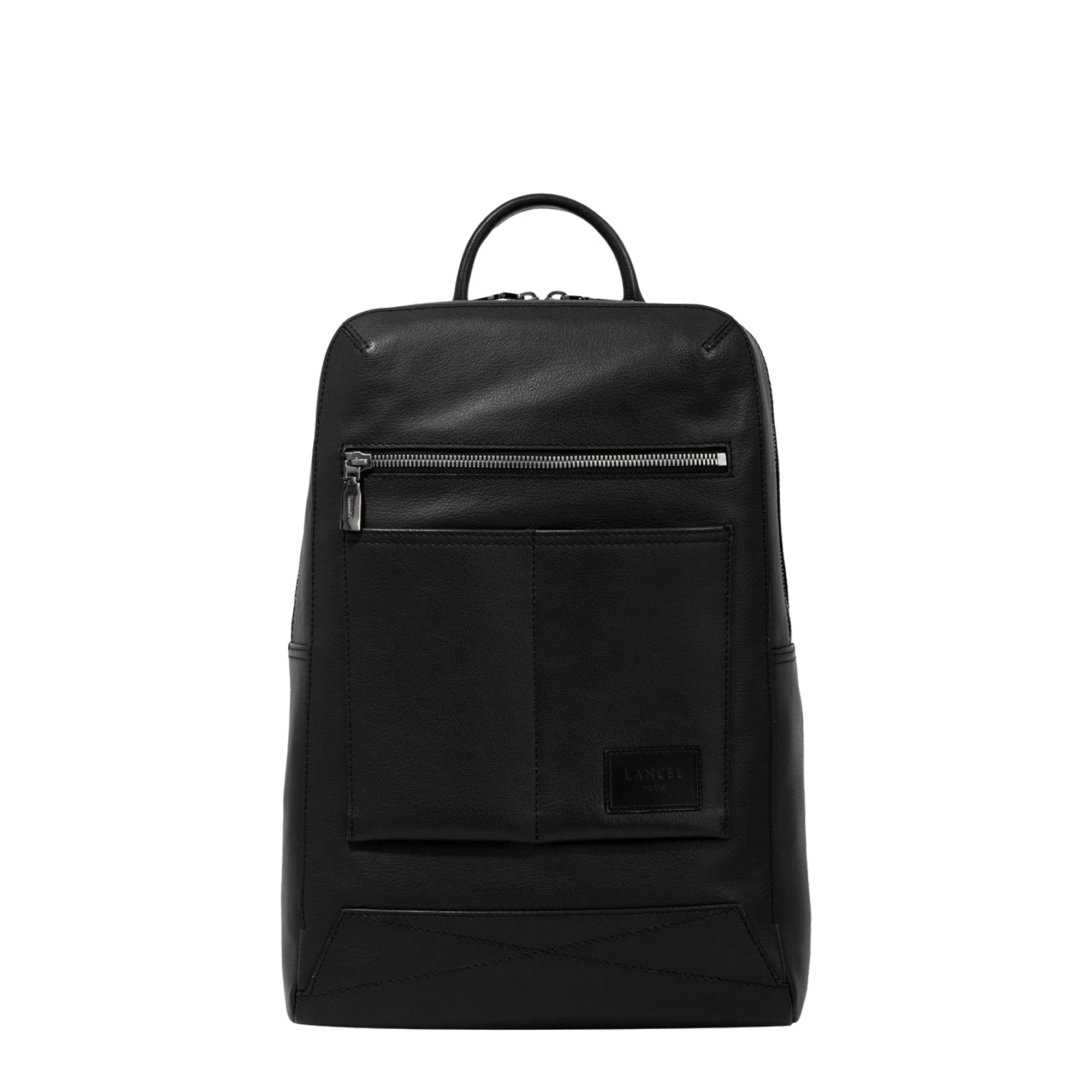 Sac à dos zippé 1 compartiment Neo Nomade en cuir - Noir